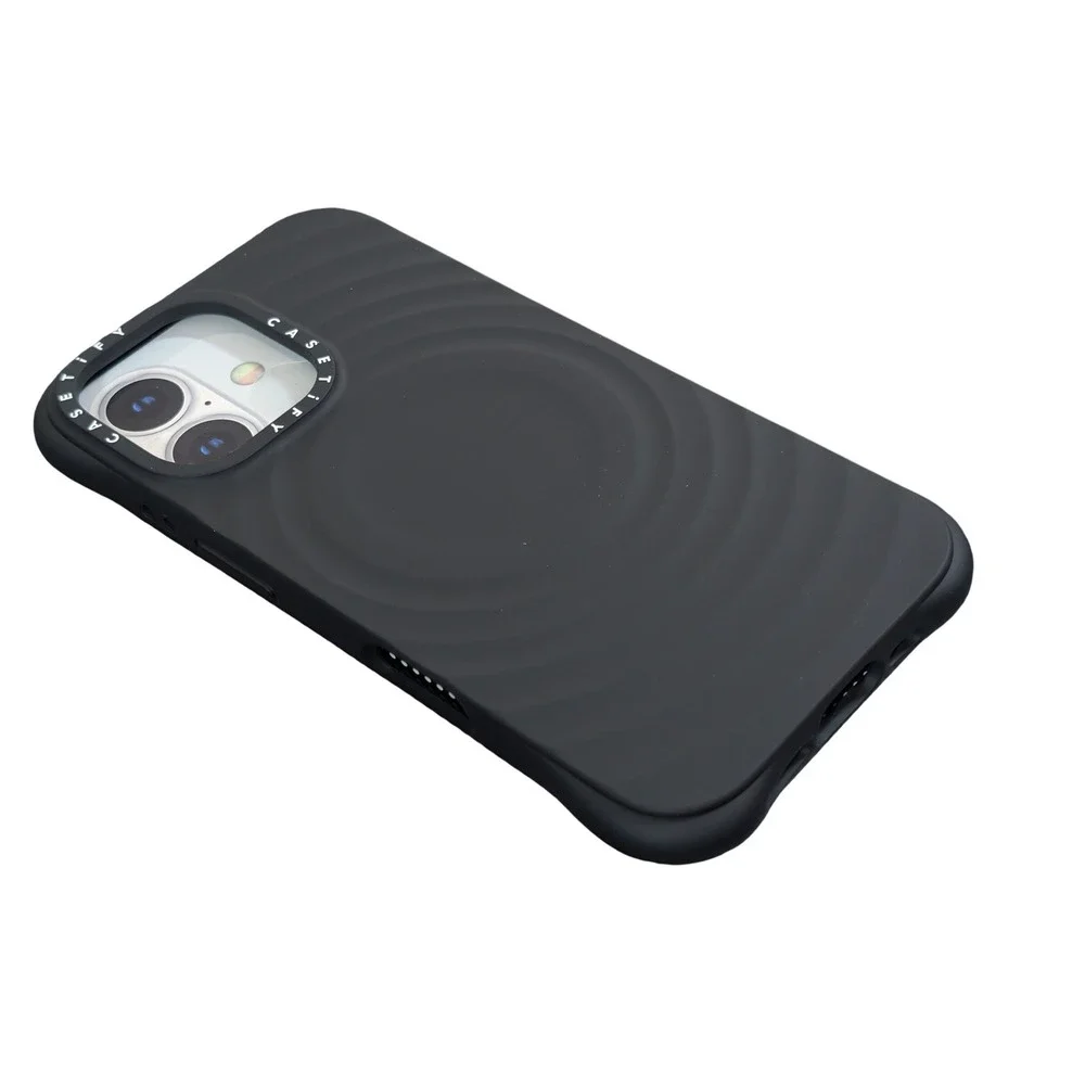 Q4O‎ Casetify Ripple Case iPhone 16 Black Silicone MagSafe Compatible open box